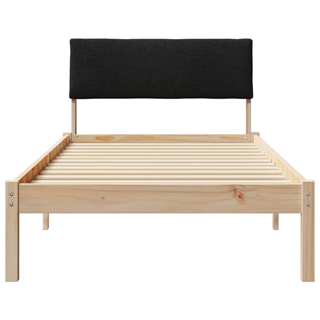 Rám Postele Hnědo-Černá 90 X 200 Cm Masivní Borovicové Dřevo