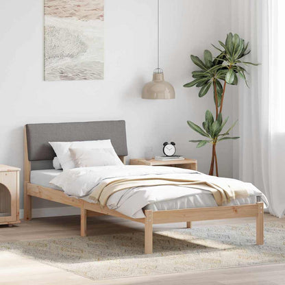 Rám Postele Hnědá A Taupe 90 X 200 Cm Masivní Borovicové Dřevo