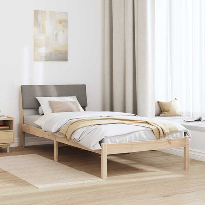 Rám Postele Hnědá A Taupe 90 X 200 Cm Masivní Borovicové Dřevo