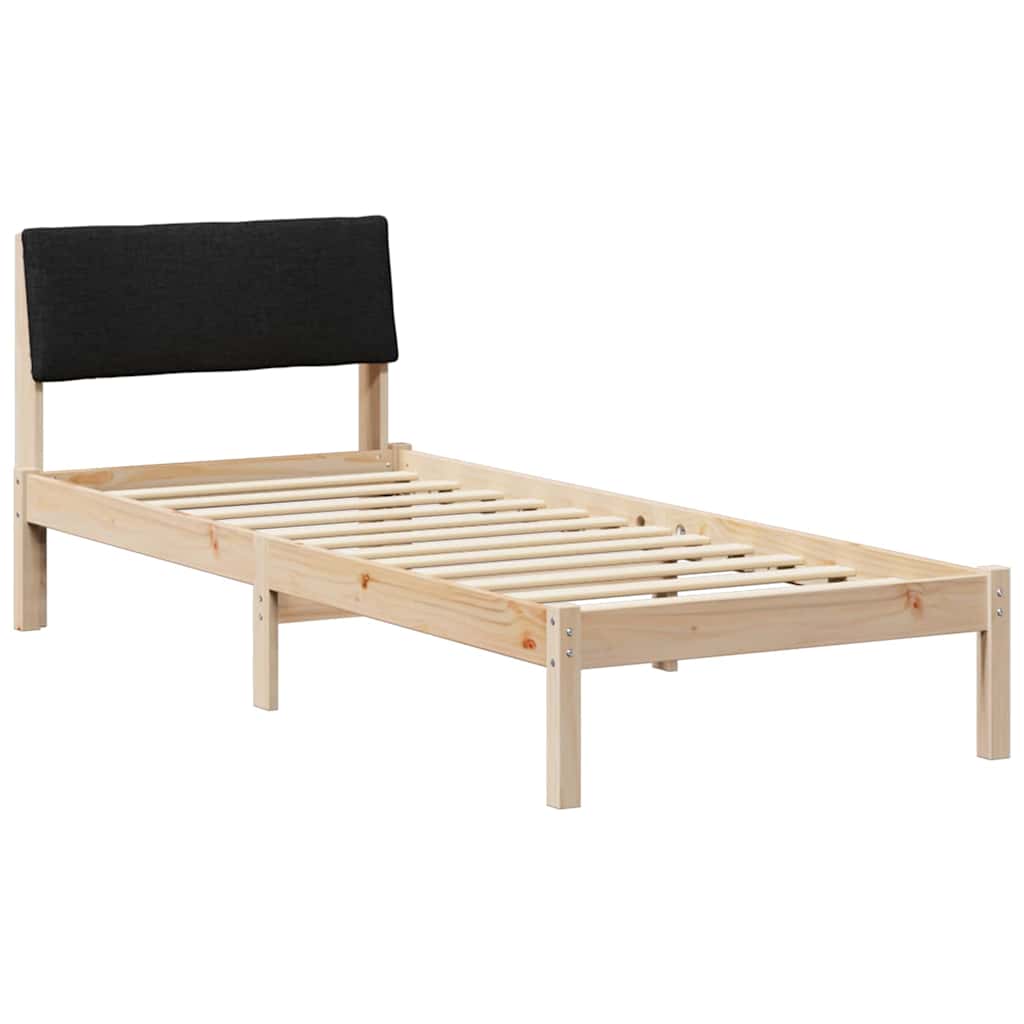 Rám Postele Hnědo-Černá 80 X 200 Cm Masivní Borovicové Dřevo