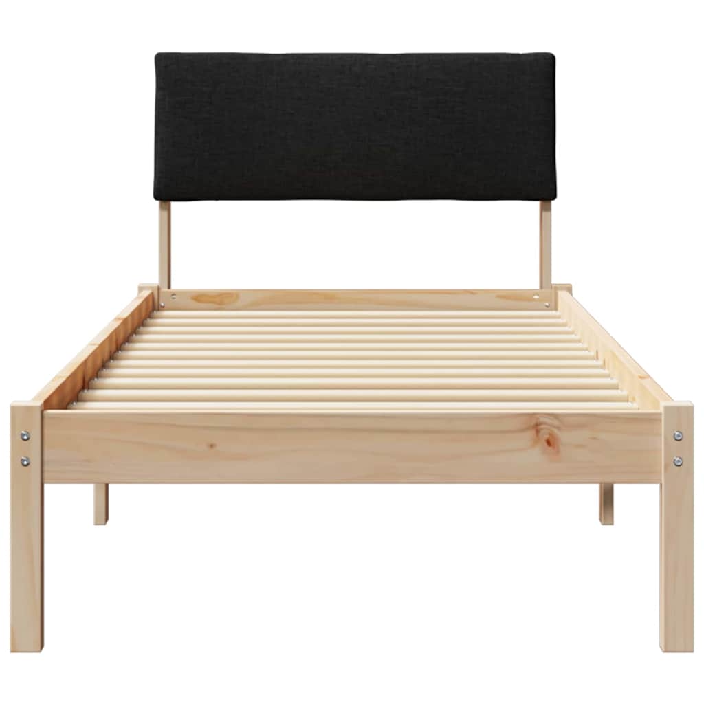 Rám Postele Hnědo-Černá 80 X 200 Cm Masivní Borovicové Dřevo