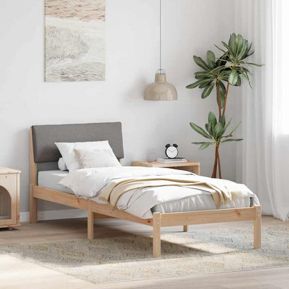 Rám Postele Hnědá A Taupe 80 X 200 Cm Masivní Borovicové Dřevo