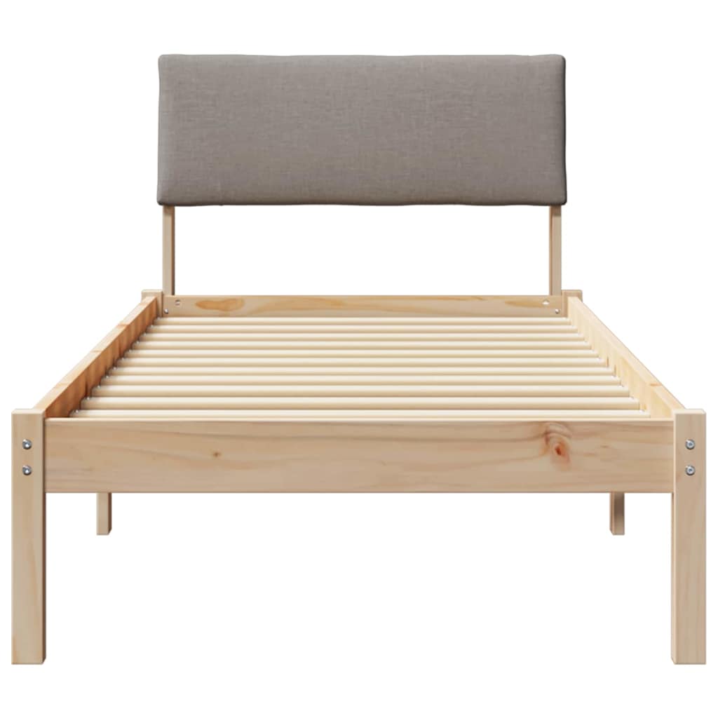 Rám Postele Hnědá A Taupe 80 X 200 Cm Masivní Borovicové Dřevo