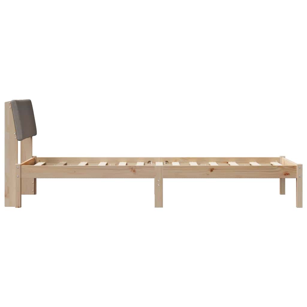 Rám Postele Hnědá A Taupe 80 X 200 Cm Masivní Borovicové Dřevo