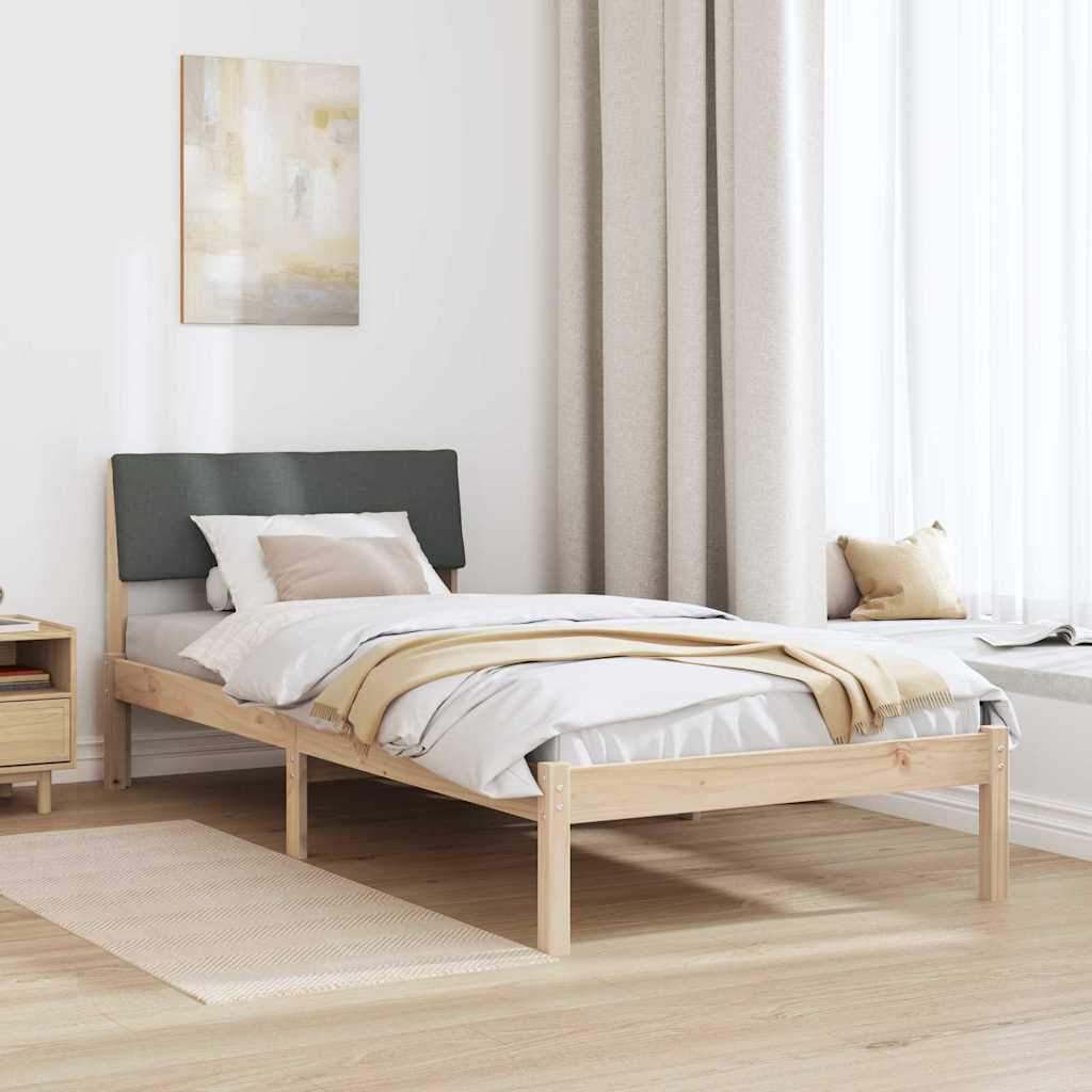Rám Postele S Čelo Hnědá A Tmavě Šedá 90 X 190 Cm
