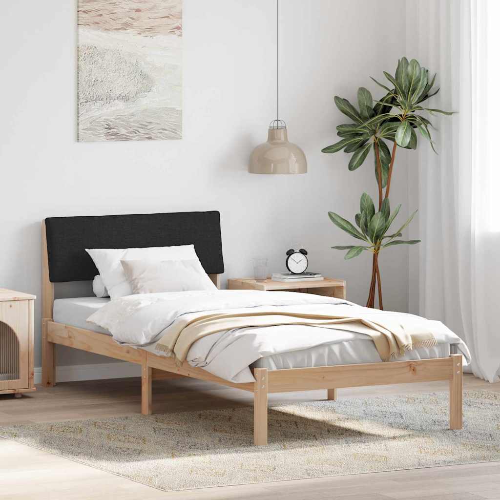 Rám Postele Hnědo-Černá 90 X 190 Cm Masivní Borovicové Dřevo