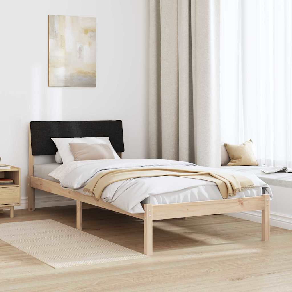 Rám Postele Hnědo-Černá 90 X 190 Cm Masivní Borovicové Dřevo