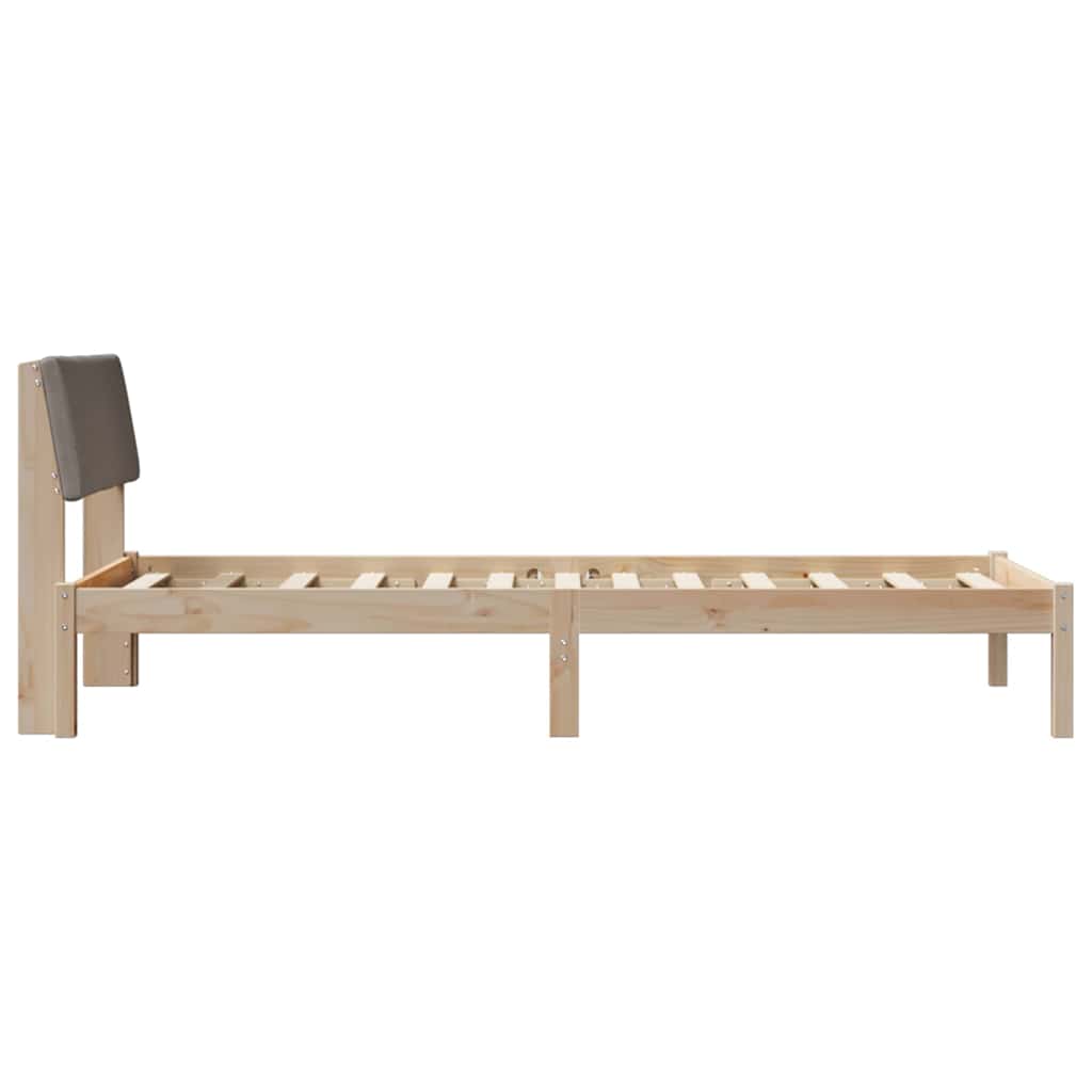Rám Postele Hnědá A Taupe 90 X 190 Cm Masivní Borovicové Dřevo