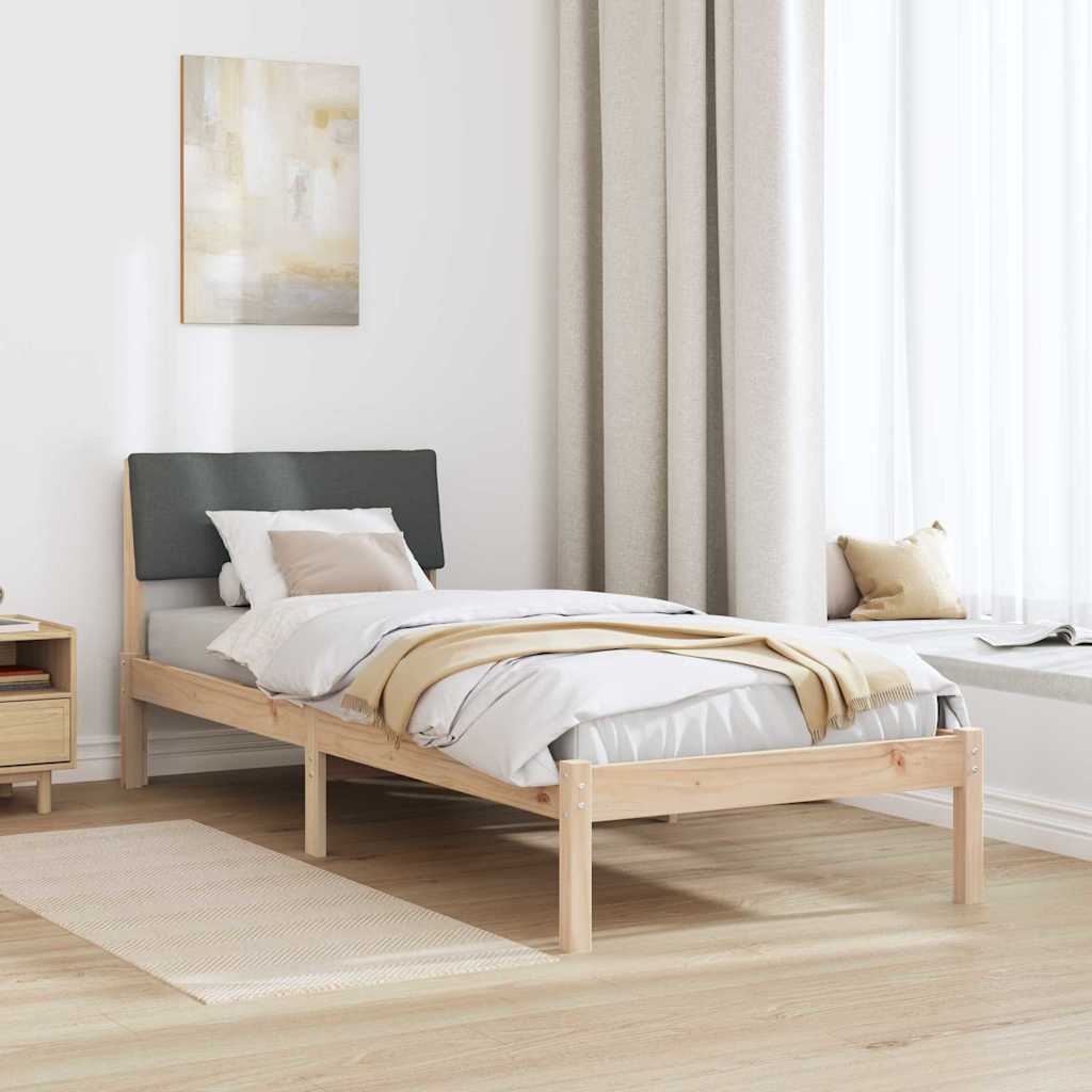 Rám Postele S Čelo Hnědá A Tmavě Šedá 75 X 190 Cm