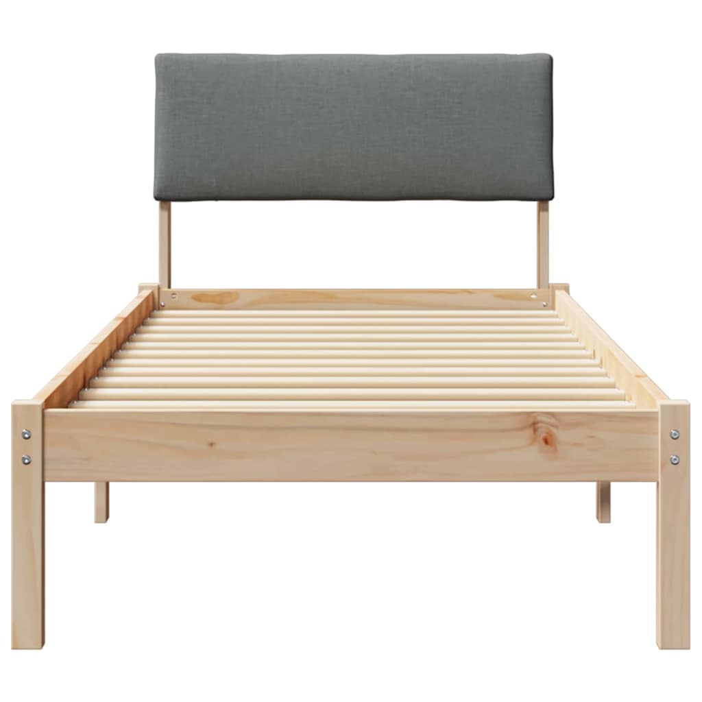 Rám Postele S Čelo Hnědá A Tmavě Šedá 75 X 190 Cm
