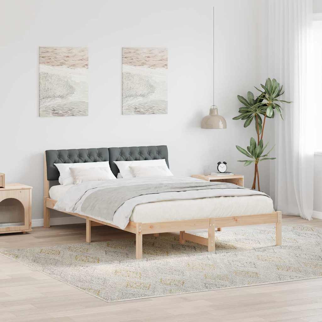 Rám Postele S Čelo Hnědá A Tmavě Šedá 160 X 200 Cm