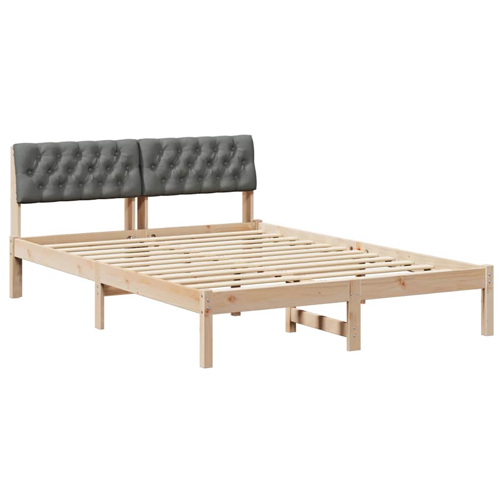 Rám Postele S Čelo Hnědá A Tmavě Šedá 160 X 200 Cm