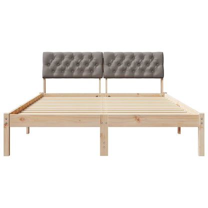 Rám Postele Hnědá A Taupe 160 X 200 Cm Masivní Borovicové Dřevo
