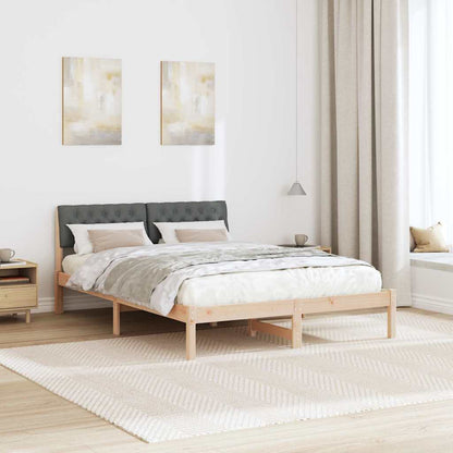 Rám Postele S Čelo Hnědá A Tmavě Šedá 150 X 200 Cm