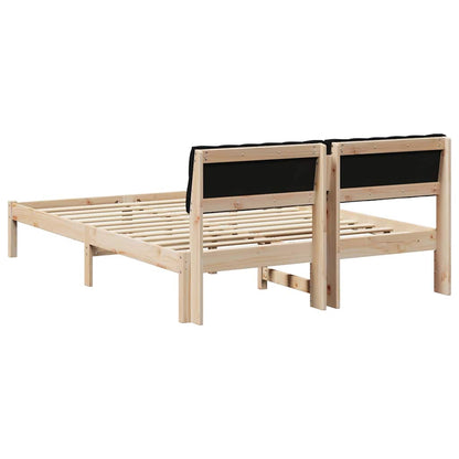 Rám Postele Hnědo-Černá 150 X 200 Cm Masivní Borovicové Dřevo