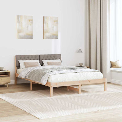 Rám Postele Hnědá A Taupe 140 X 200 Cm Masivní Borovicové Dřevo