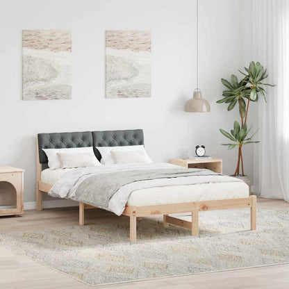 Rám Postele S Čelo Hnědá A Tmavě Šedá 120 X 200 Cm
