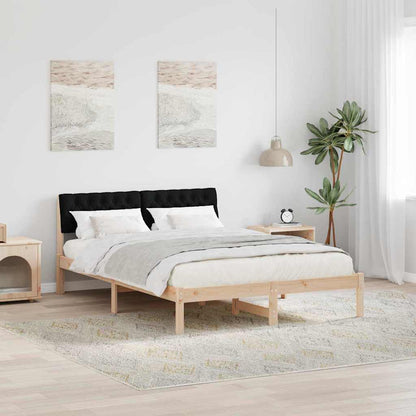 Rám Postele Hnědo-Černá 135 X 190 Cm Masivní Borovicové Dřevo