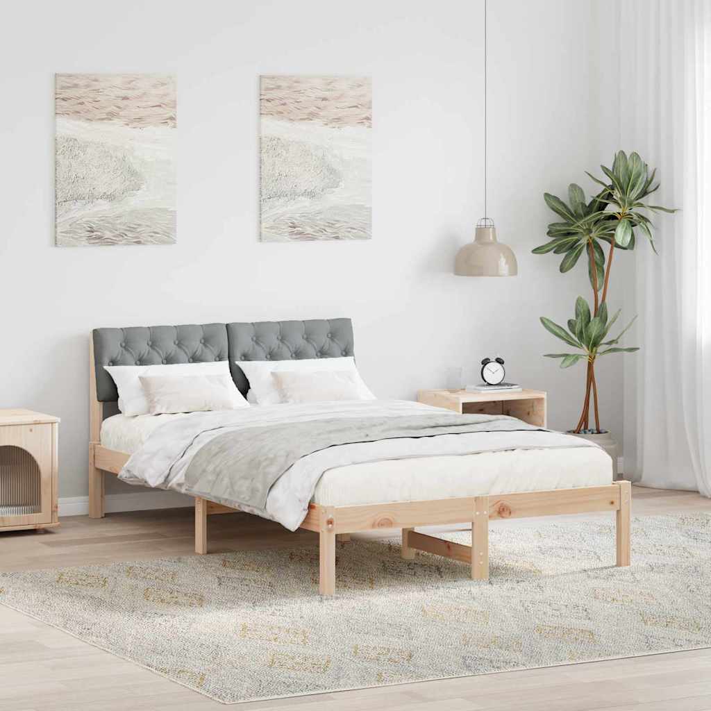 Rám Postele S Čelo Hnědá A Světlá Šedá 120 X 190 Cm