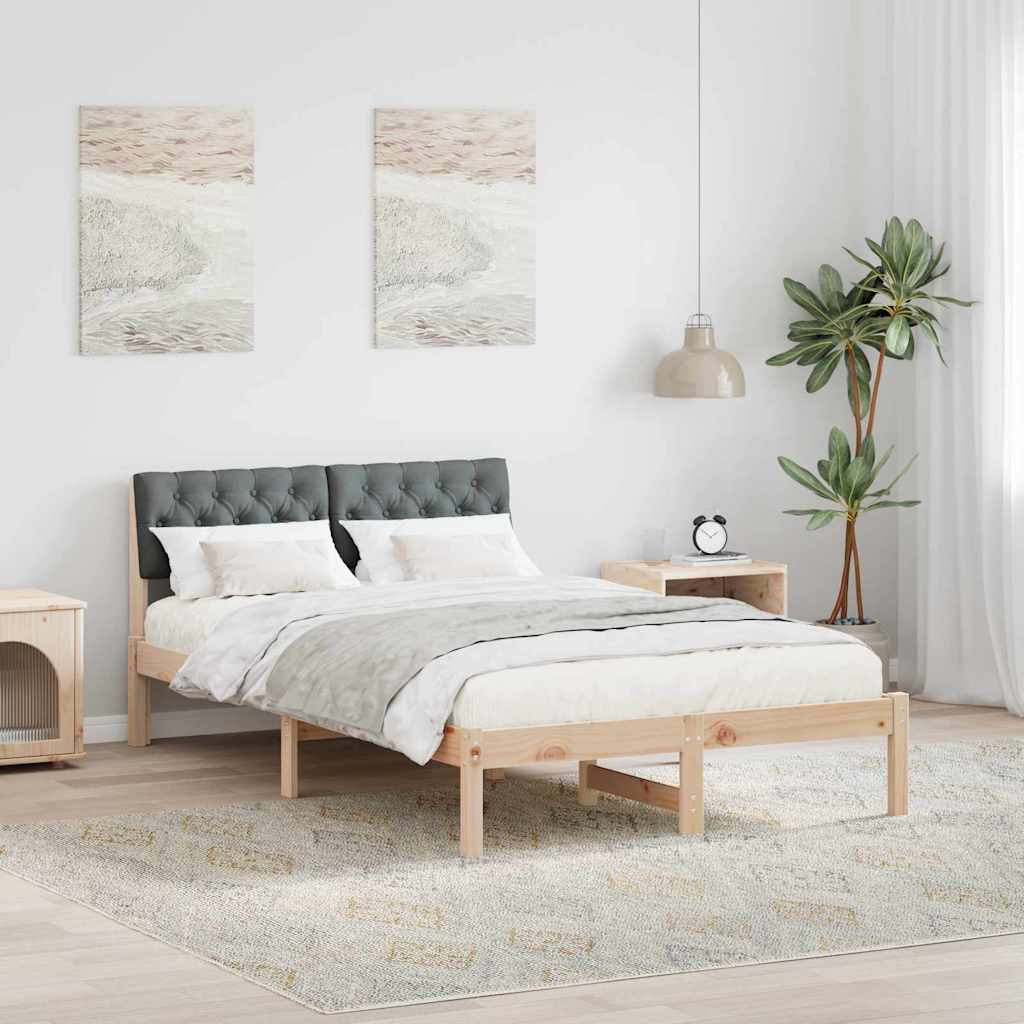 Rám Postele S Čelo Hnědá A Tmavě Šedá 120 X 190 Cm