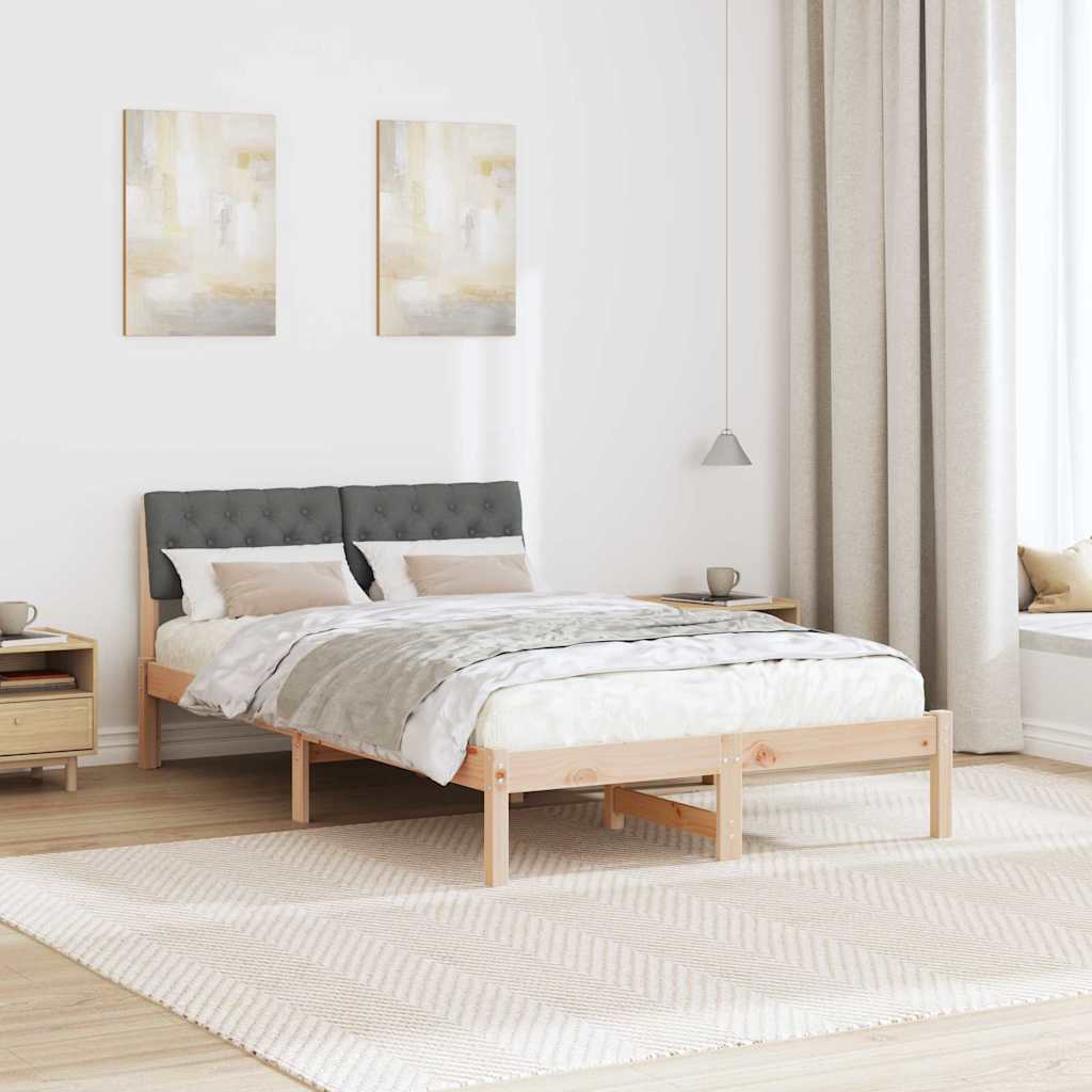 Rám Postele S Čelo Hnědá A Tmavě Šedá 120 X 190 Cm