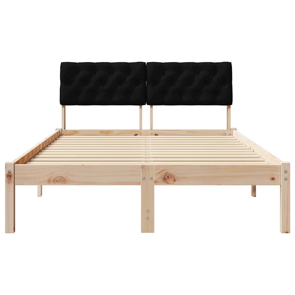 Rám Postele Hnědo-Černá 120 X 190 Cm Masivní Borovicové Dřevo