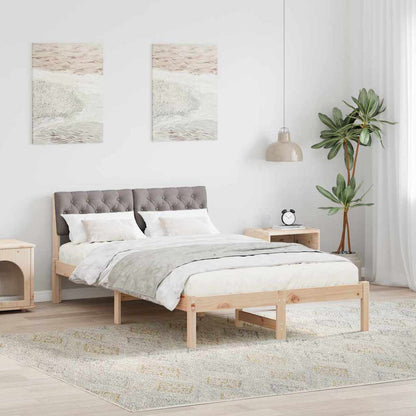 Rám Postele Hnědá A Taupe 120 X 190 Cm Masivní Borovicové Dřevo