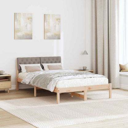 Rám Postele Hnědá A Taupe 120 X 190 Cm Masivní Borovicové Dřevo