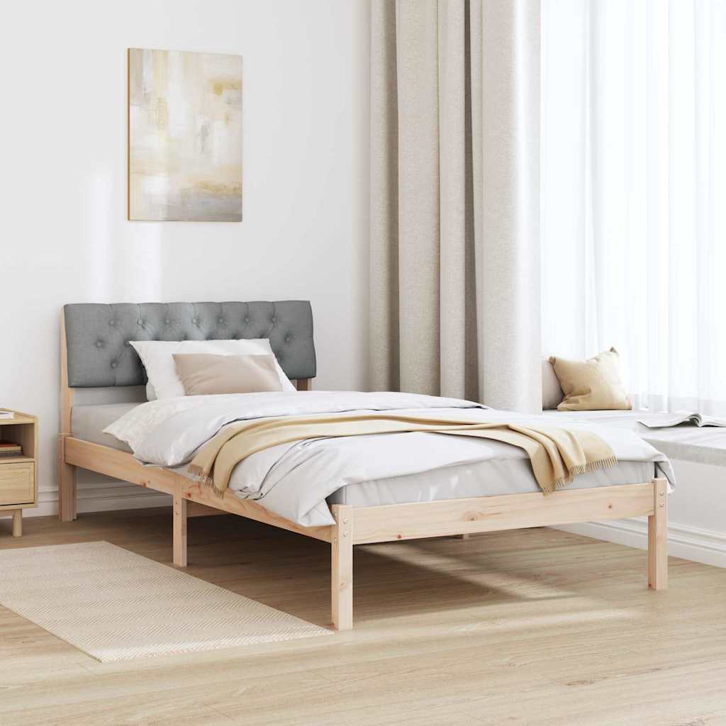 Rám Postele S Čelo Hnědá A Světlá Šedá 100 X 200 Cm