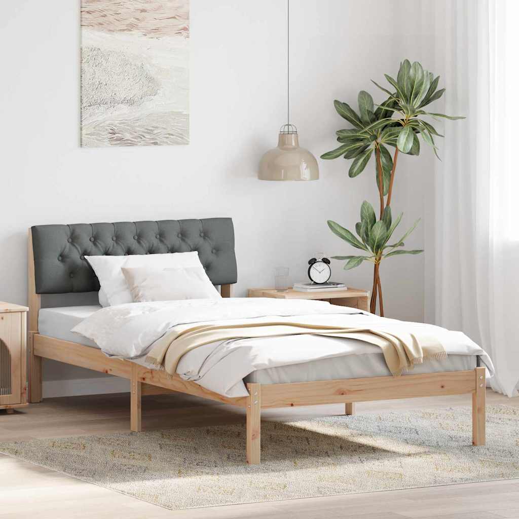 Rám Postele S Čelo Hnědá A Tmavě Šedá 100 X 200 Cm
