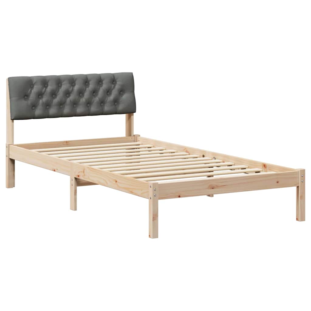 Rám Postele S Čelo Hnědá A Tmavě Šedá 100 X 200 Cm