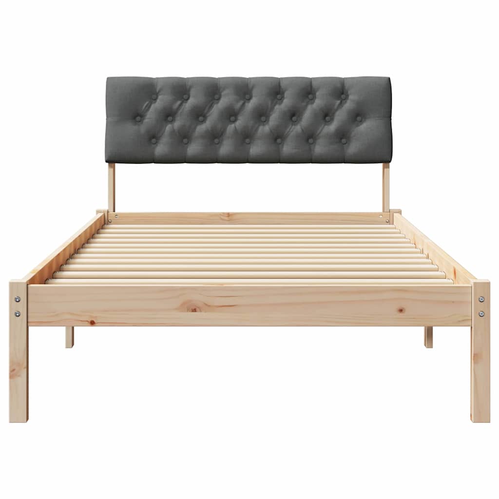 Rám Postele S Čelo Hnědá A Tmavě Šedá 100 X 200 Cm