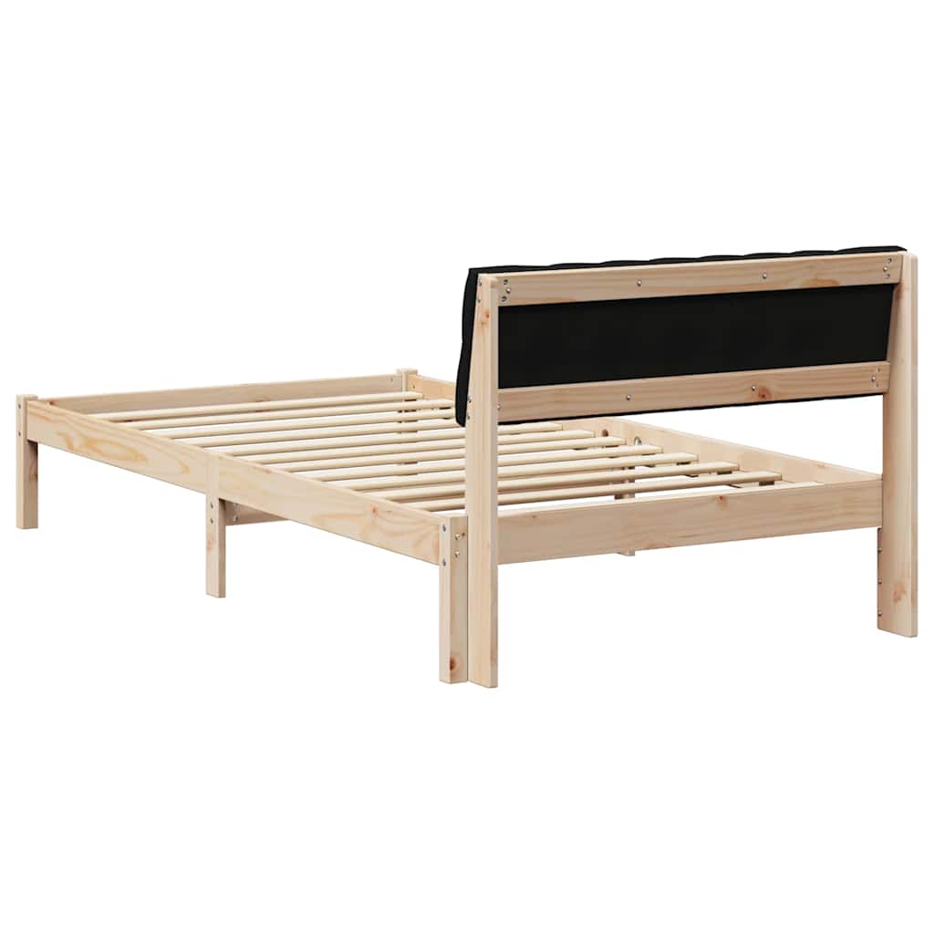 Rám Postele Hnědo-Černá 100 X 200 Cm Masivní Borovicové Dřevo