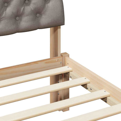 Rám Postele Hnědá A Taupe 100 X 200 Cm Masivní Borovicové Dřevo