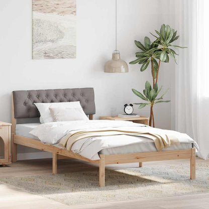Rám Postele Hnědá A Taupe 100 X 200 Cm Masivní Borovicové Dřevo
