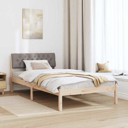 Rám Postele Hnědá A Taupe 100 X 200 Cm Masivní Borovicové Dřevo