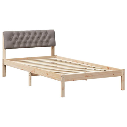 Rám Postele Hnědá A Taupe 100 X 200 Cm Masivní Borovicové Dřevo