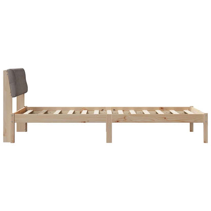 Rám Postele Hnědá A Taupe 100 X 200 Cm Masivní Borovicové Dřevo