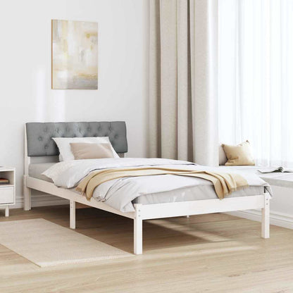 Rám Postele S Čelo Bílá A Světle Šedá 100 X 200 Cm