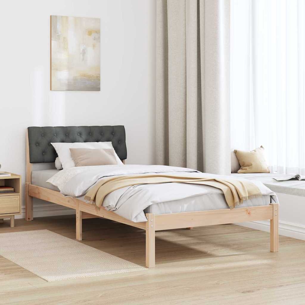 Rám Postele S Čelo Hnědá A Tmavě Šedá 90 X 200 Cm