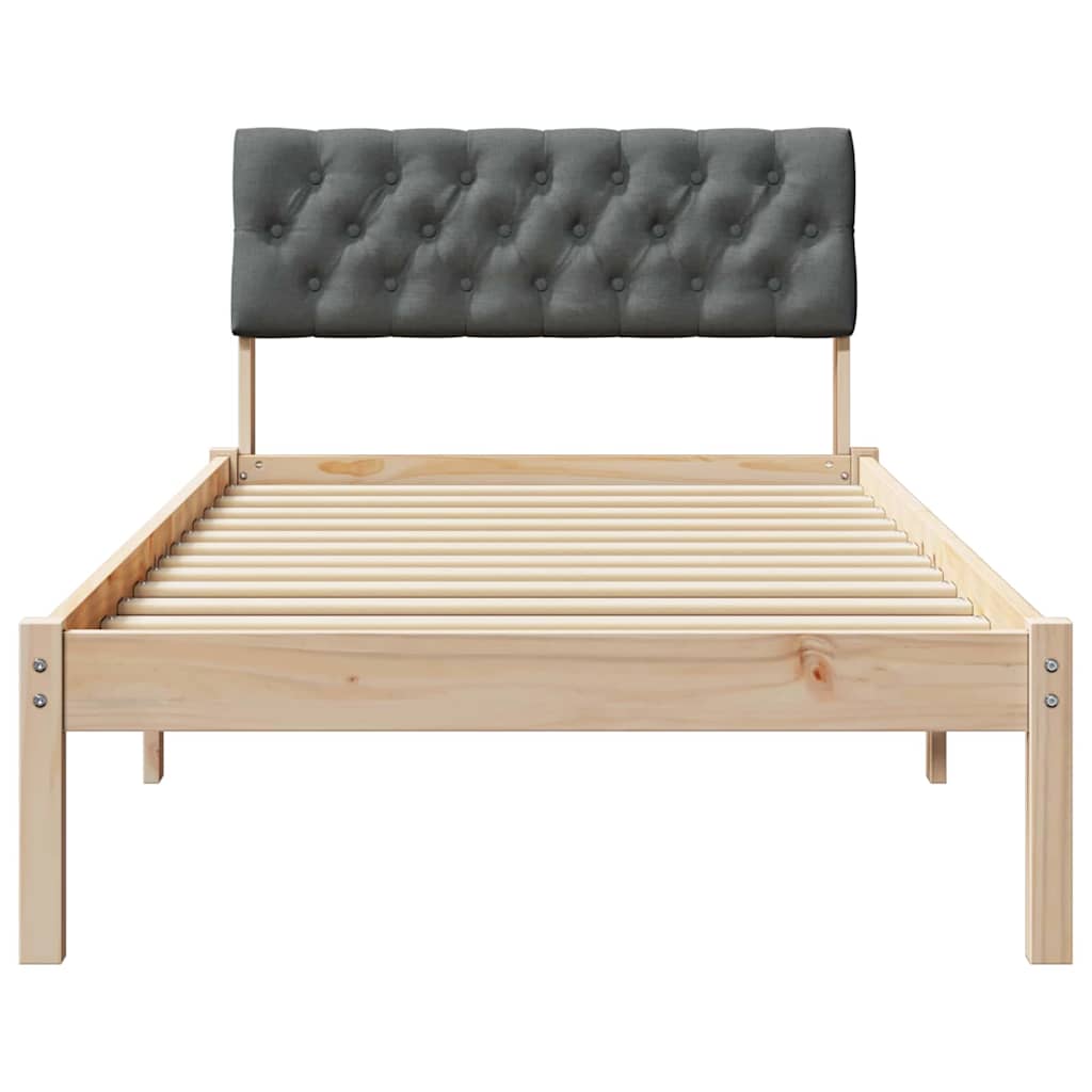 Rám Postele S Čelo Hnědá A Tmavě Šedá 90 X 200 Cm