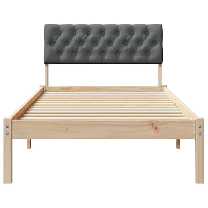 Rám Postele S Čelo Hnědá A Tmavě Šedá 90 X 200 Cm