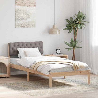 Rám Postele Hnědá A Taupe 90 X 200 Cm Masivní Borovicové Dřevo