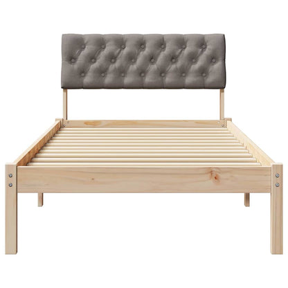 Rám Postele Hnědá A Taupe 90 X 200 Cm Masivní Borovicové Dřevo