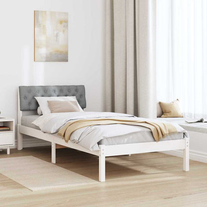 Rám Postele S Čelo Bílá A Světle Šedá 90 X 200 Cm