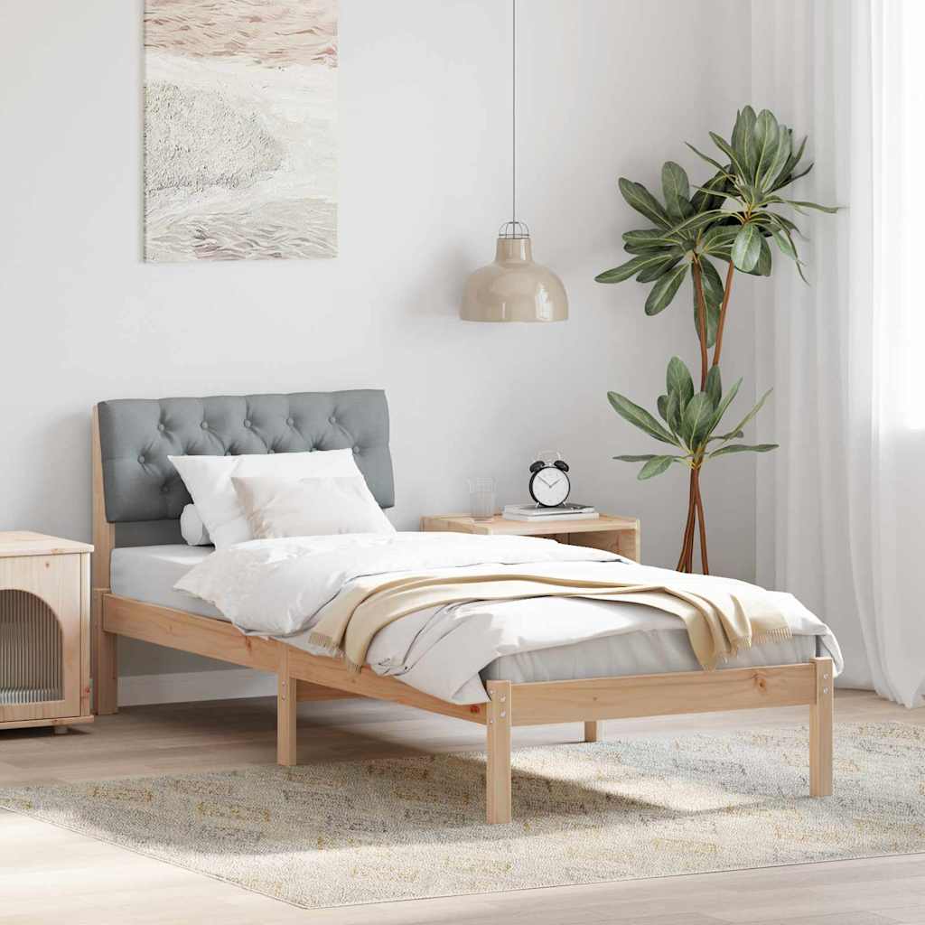 Rám Postele S Čelo Hnědá A Světlá Šedá 80 X 200 Cm