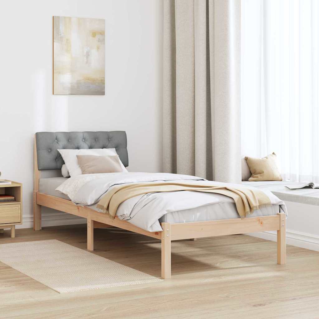 Rám Postele S Čelo Hnědá A Světlá Šedá 80 X 200 Cm