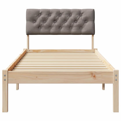 Rám Postele Hnědá A Taupe 80 X 200 Cm Masivní Borovicové Dřevo