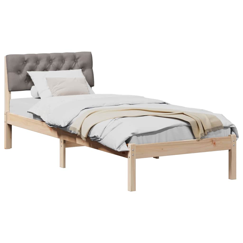 Rám Postele Hnědá A Taupe 80 X 200 Cm Masivní Borovicové Dřevo