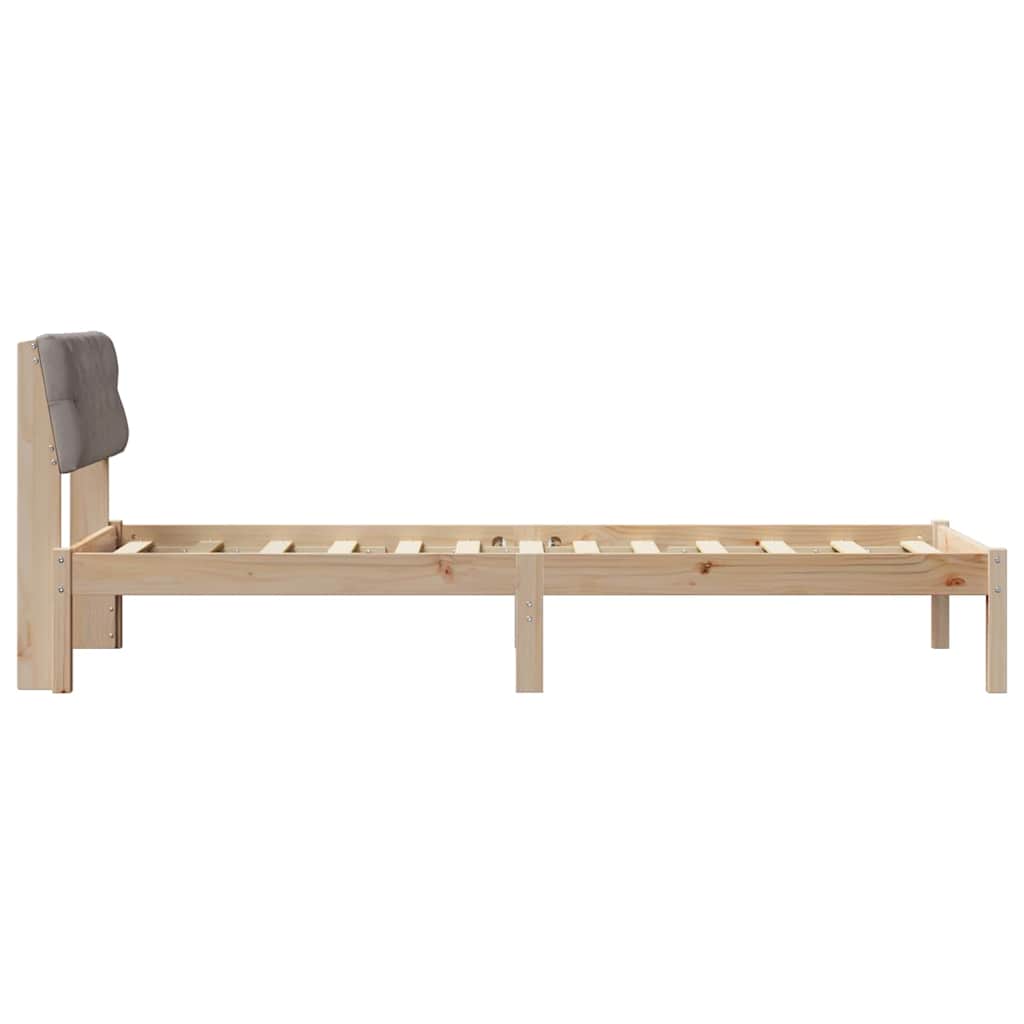 Rám Postele Hnědá A Taupe 80 X 200 Cm Masivní Borovicové Dřevo